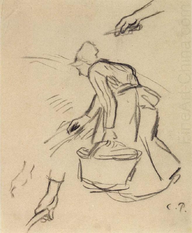 Woman carrying a basket, Camille Pissarro